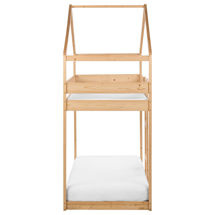 Letto a castello in legno chiaro 90 x 200 cm letto cameretta a forma di casa