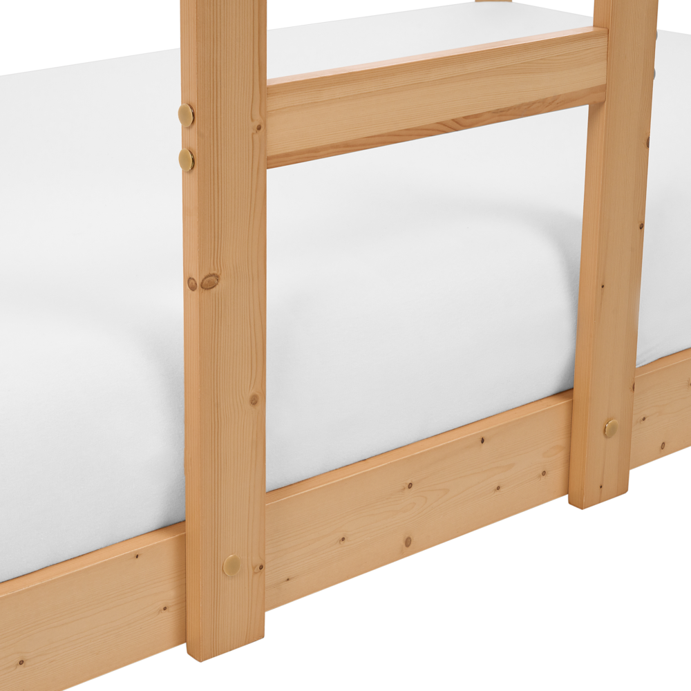 Letto a castello in legno chiaro 90 x 200 cm letto cameretta a forma di casa