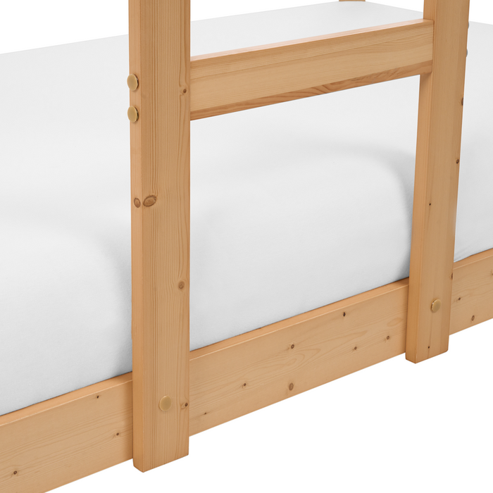 Letto a castello in legno chiaro 90 x 200 cm letto cameretta a forma di casa