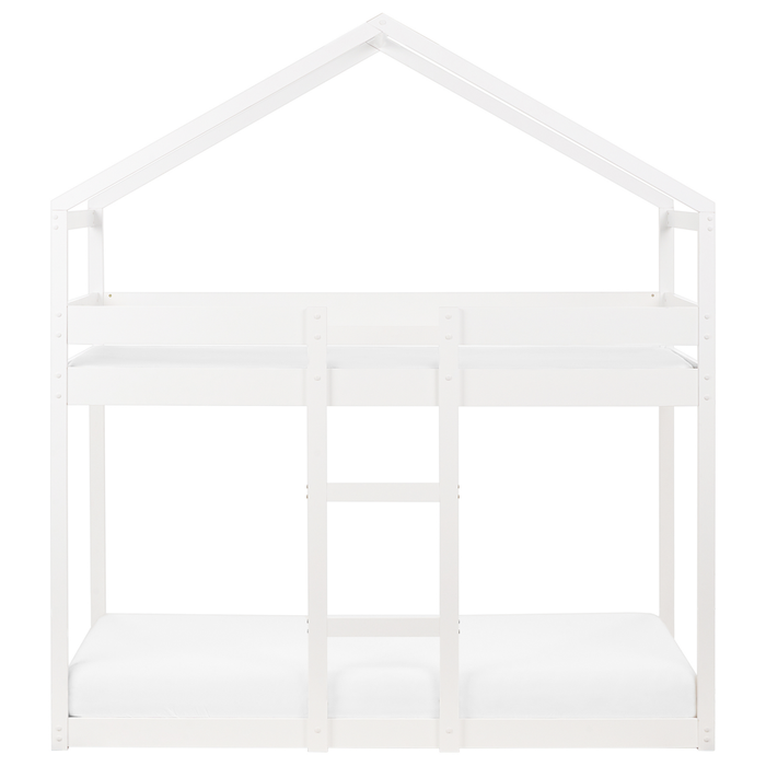 Letto a castello in legno bianco 90 x 200 cm letto cameretta a forma di casa