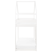 Letto a castello in legno bianco 90 x 200 cm letto cameretta a forma di casa