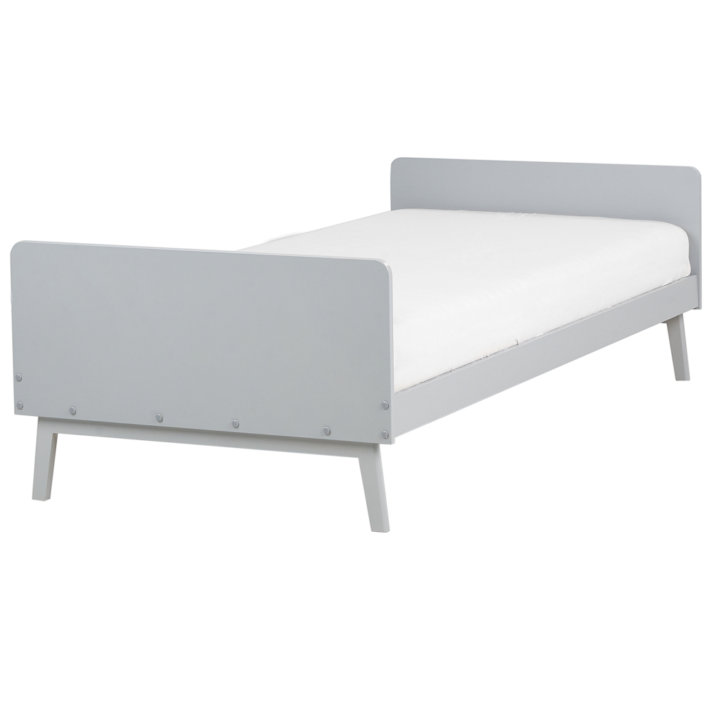 Letto singolo moderno con rete a doghe in legno di pino grigio 90 x 200 cm cameretta moderna