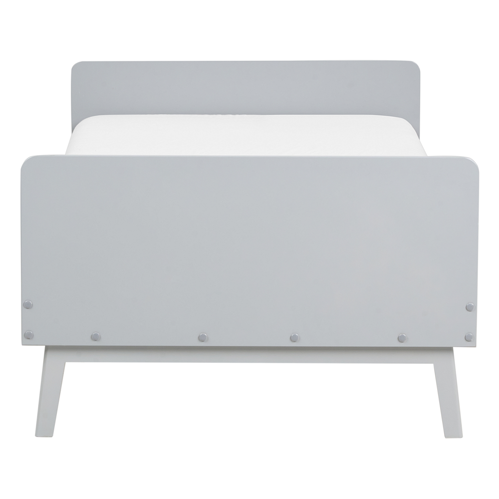 Letto singolo moderno con rete a doghe in legno di pino grigio 90 x 200 cm cameretta moderna