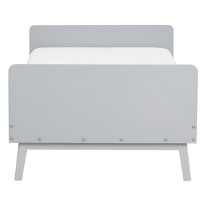 Letto singolo moderno con rete a doghe in legno di pino grigio 90 x 200 cm cameretta moderna