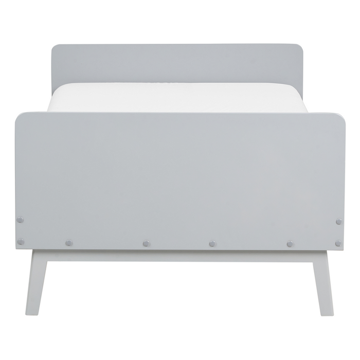 Letto singolo moderno con rete a doghe in legno di pino grigio 90 x 200 cm cameretta moderna