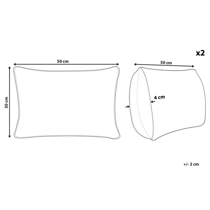 Set di 2 cuscini decorativi in cotone rosa rosso bianco 30 x 50 cm con frange Cuscino moderno rettangolare Accessori decorativi boho