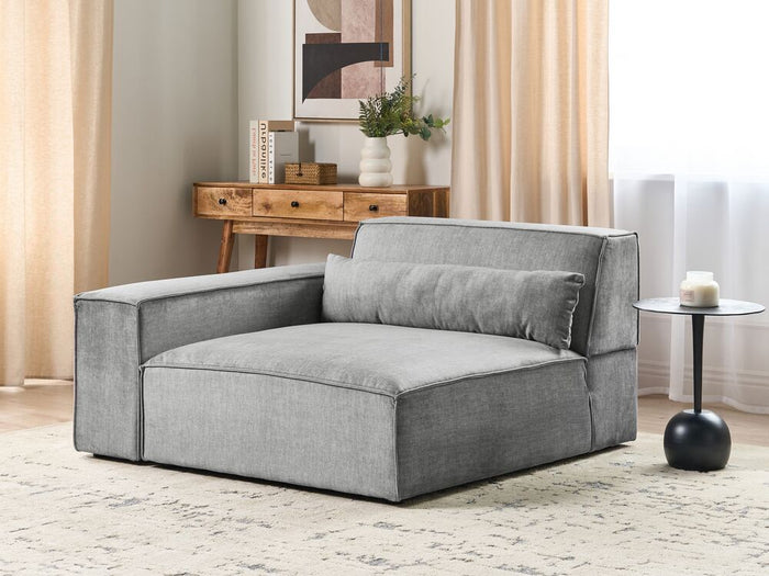 Sezione di seduta angolare destra tessuto grigio Modulo divano a 1 posto Moderno a 1 posto