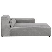 Chaise Lounge sinistra Tappezzeria in tessuto grigio Gambe sintetiche Mano sinistra Soggiorno moderno