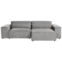 Divano angolare modulare a 2 posti a sinistra Divano componibile in tessuto grigio con gambe nere Soggiorno moderno