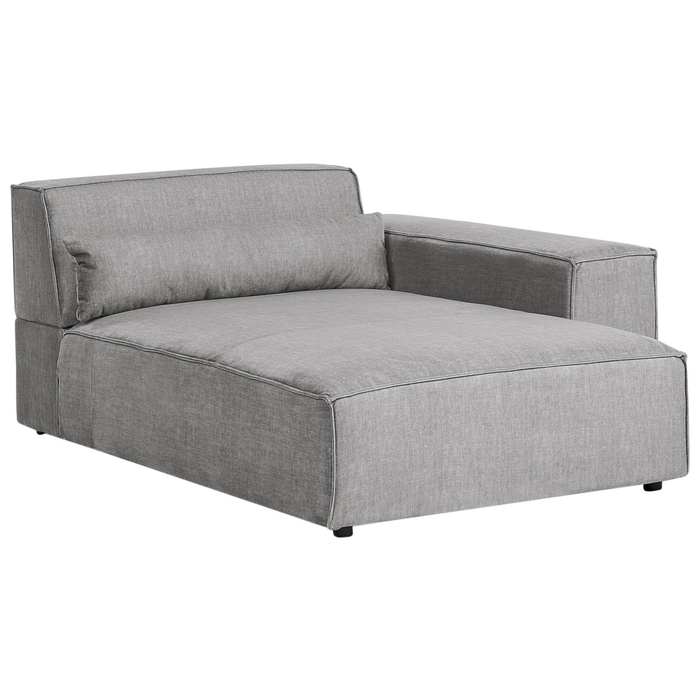 Divano angolare modulare a 2 posti a sinistra Divano componibile in tessuto grigio con gambe nere Soggiorno moderno