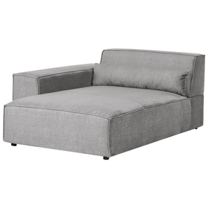 Divano angolare modulare a 2 posti a destra Divano componibile in tessuto grigio con gambe nere Soggiorno moderno