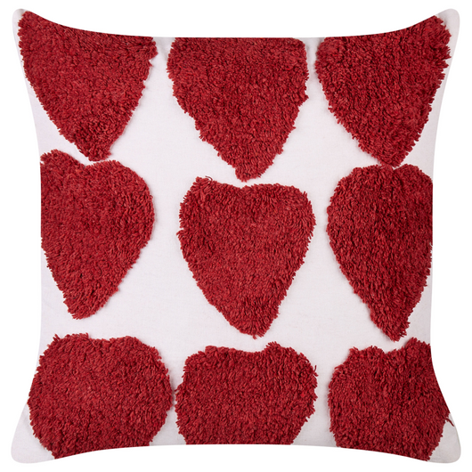Set di 2 cuscini decorativi in cotone rosso e bianco 45 x 45 cm quadrati Cuscino moderno Boho Decor Accessori