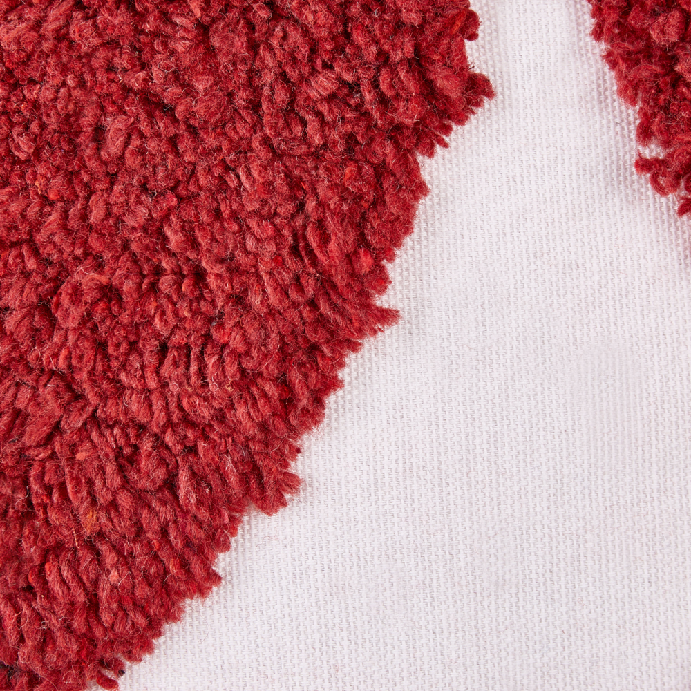 Set di 2 cuscini decorativi in cotone rosso e bianco 45 x 45 cm quadrati Cuscino moderno Boho Decor Accessori