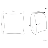 Set di 2 cuscini decorativi in cotone rosso e bianco 45 x 45 cm quadrati Cuscino moderno Boho Decor Accessori