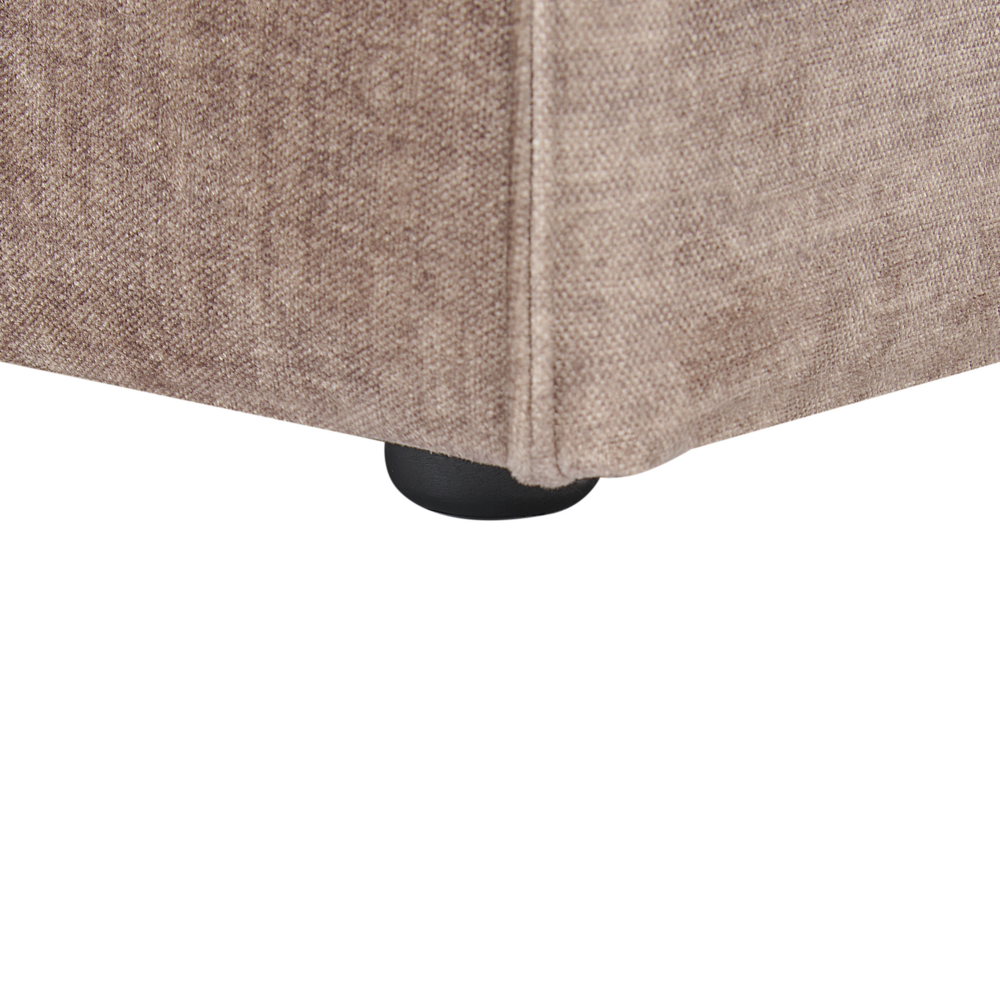 Chaise Lounge destra Tappezzeria in tessuto marrone Gambe sintetiche Mano destra Soggiorno moderno