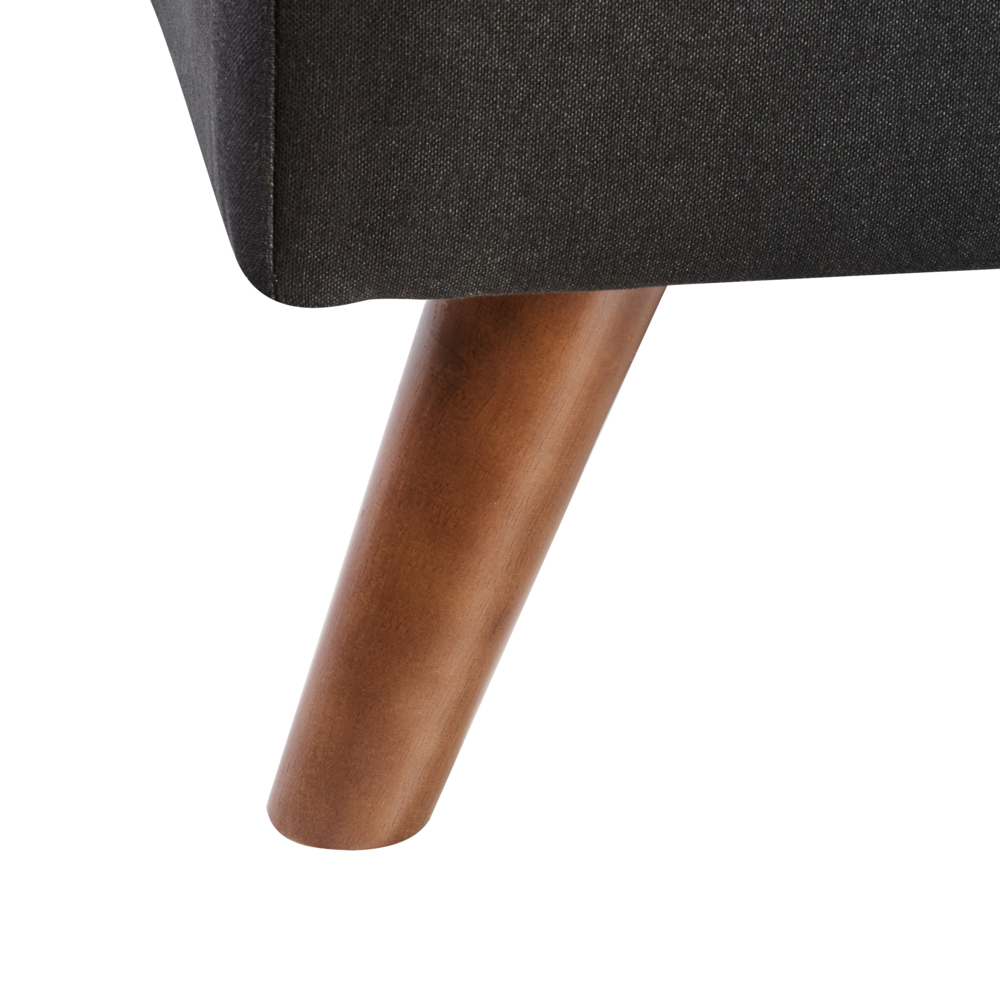 Divano letto nero a 3 posti con rivestimento trapuntato Click Clack Schienale diviso Gambe in metallo
