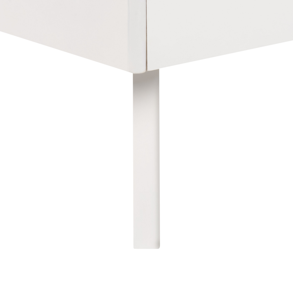 Letto in Legno bianco con Rete a Doghe Gambe in Legno 180 x 200 cm stile rustico camera da letto