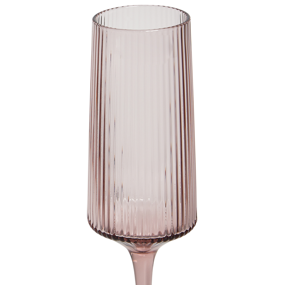 Set di 4 flûte da champagne soffiati a mano 22 cl 8 oz rosa trasparente bicchieri festa celebrazione