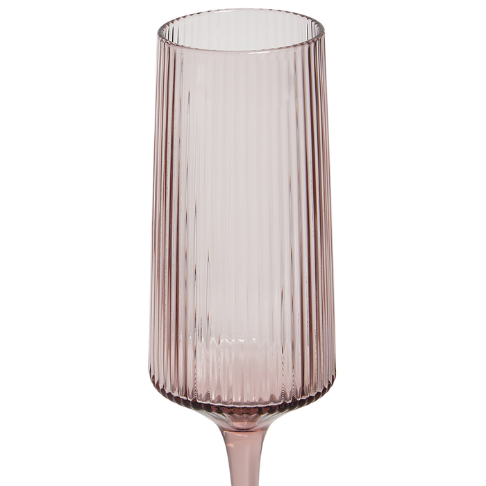 Set di 4 flûte da champagne soffiati a mano 22 cl 8 oz rosa trasparente bicchieri festa celebrazione