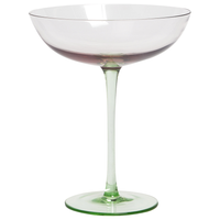 Set di 4 coppe martini in vetro rosa e verde Pompadour soffiato a mano da 25 cl aperitivo in casa