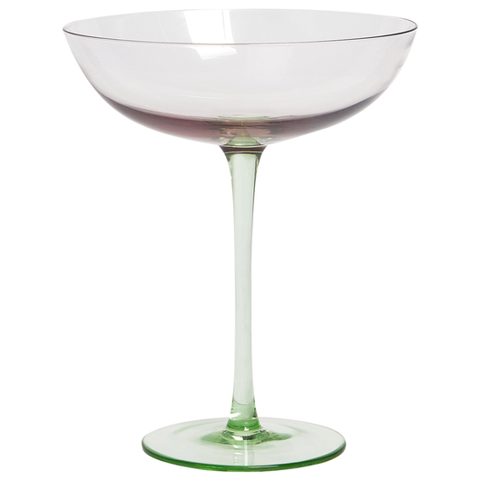 Set di 4 coppe martini in vetro rosa e verde Pompadour soffiato a mano da 25 cl aperitivo in casa