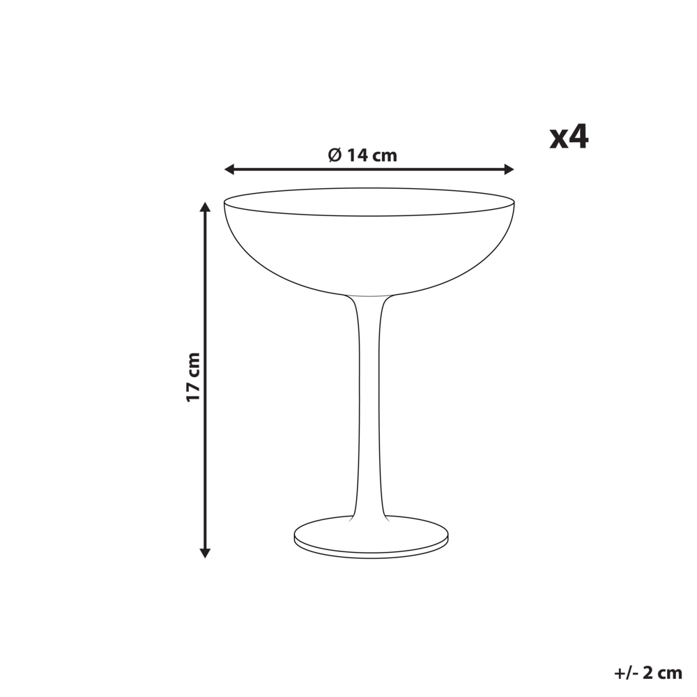 Set di 4 coppe martini in vetro rosa e verde Pompadour soffiato a mano da 25 cl aperitivo in casa