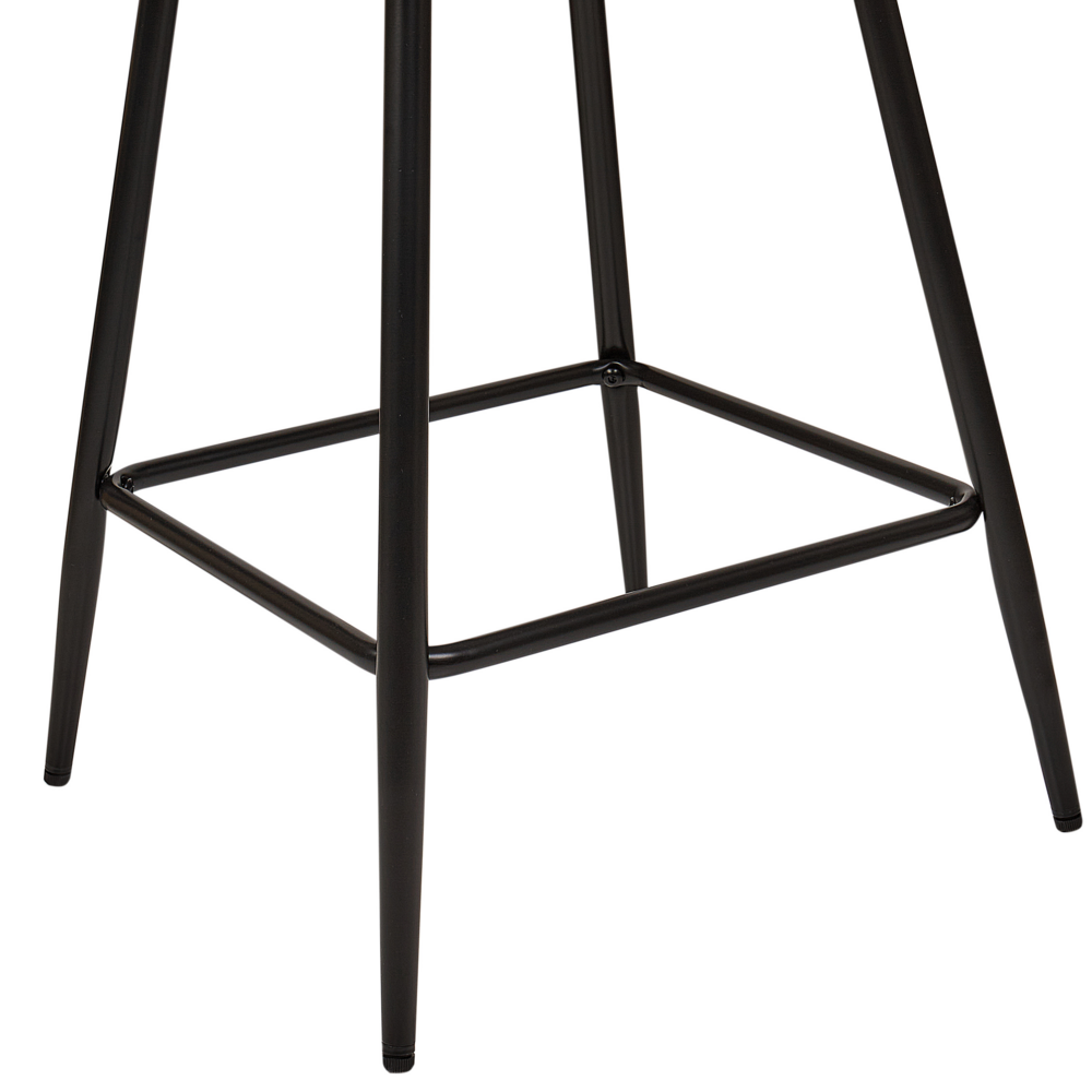 Set di 2 sgabelli da bar velluto arancione braccioli schienale intagliato gambe in metallo moderna industriale