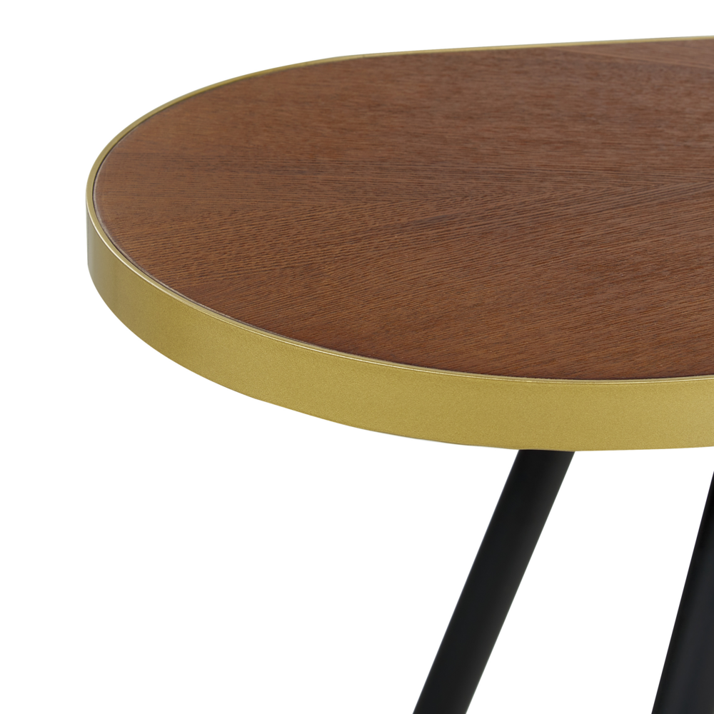 Tavolo consolle in legno di frassino scuro MDF 120 x 41 cm Base oro Mobili per il soggiorno e il corridoio