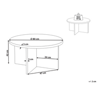 Tavolino in legno in stile moderno 80 x 80 cm effetto pietra in colore grigio dal design classico