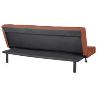 Divano Letto marrone dorato 3 Posti Imbottito Trapuntato Gambe In Metallo Click Clack