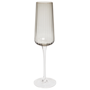 Set di 4 flûte da champagne grigio trasparente soffiato a mano 23 cl 8 oz 4 Pz Set Coupes Glass