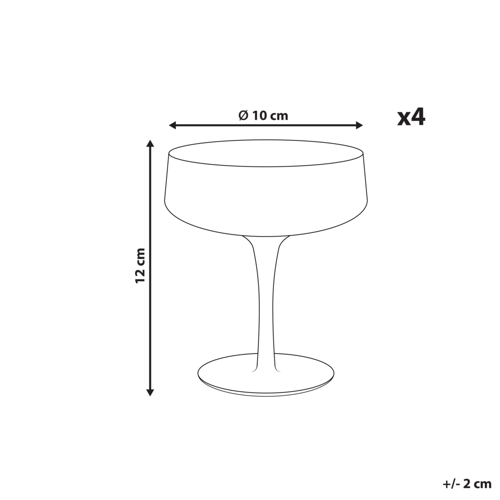 Set di 4 coppe da champagne grigi soffiati a mano da 17 cl aperitivo brindisi