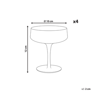 Set di 4 coppe da champagne grigi soffiati a mano da 17 cl aperitivo brindisi