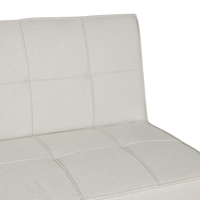 Divano Letto Beige Chiaro 3 Posti Imbottito Trapuntato Gambe In Metallo Click Clack