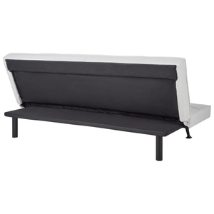 Divano Letto Grigio Chiaro A 3 Posti Imbottito Trapuntato Gambe In Metallo Click Clack