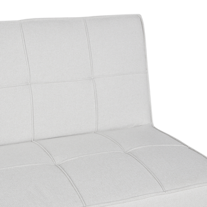 Divano Letto Grigio Chiaro A 3 Posti Imbottito Trapuntato Gambe In Metallo Click Clack