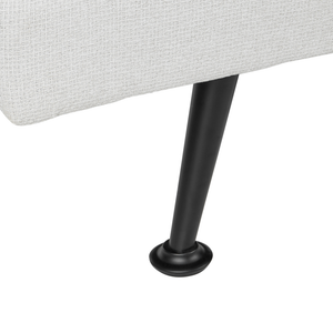 Divano Letto Grigio Chiaro A 3 Posti Imbottito Trapuntato Gambe In Metallo Click Clack