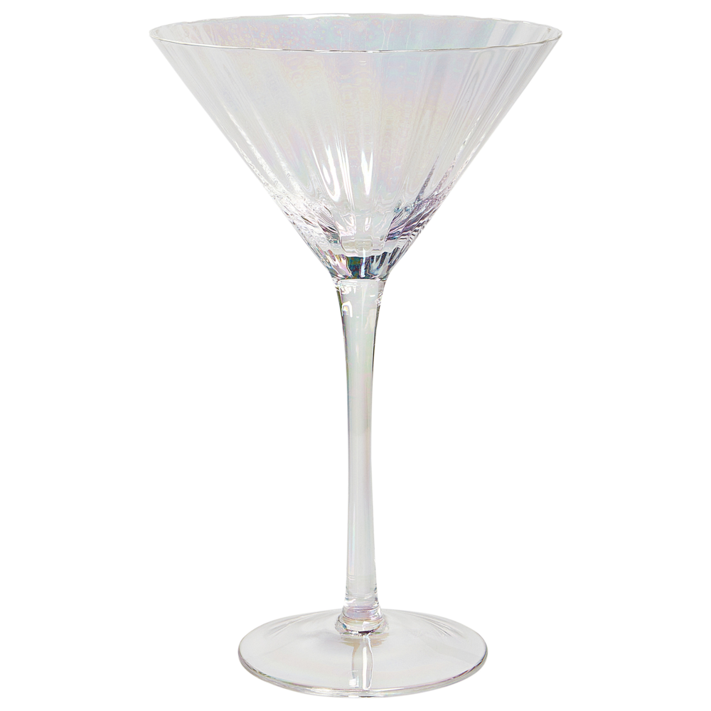 Set di 4 coppe Martini in vetro trasparente soffiate a mano in da 22 cl con finitura iridescente feste cocktail