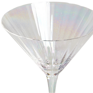 Set di 4 coppe Martini in vetro trasparente soffiate a mano in da 22 cl con finitura iridescente feste cocktail