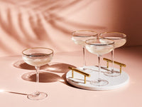 Set di 4 coppe da champagne sin vetro soffiato a mano con bordo dorato 45 cl aperitivo in casa