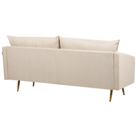 Set Soggiorno 5 Posti in Velluto beige Gambe Dorate Glamour Retro Glam