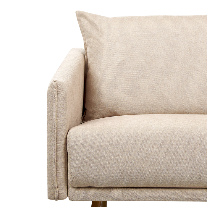 Set Soggiorno 5 Posti in Velluto beige Gambe Dorate Glamour Retro Glam