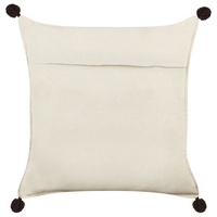 2 cuscini decorativi in cotone beige chiaro 45 x 45 cm con frange multicolori