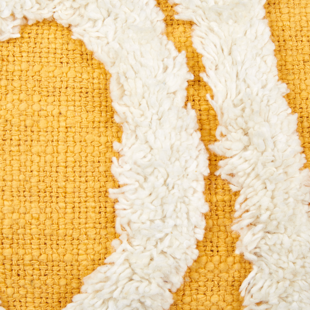 2 cuscini decorativi in cotone giallo 30 x 50 cm con testo bianco