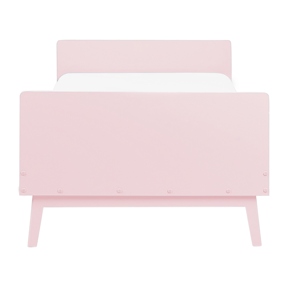 Letto singolo a doghe in legno di pino rosa pastello 90 x 200 cm stile moderno