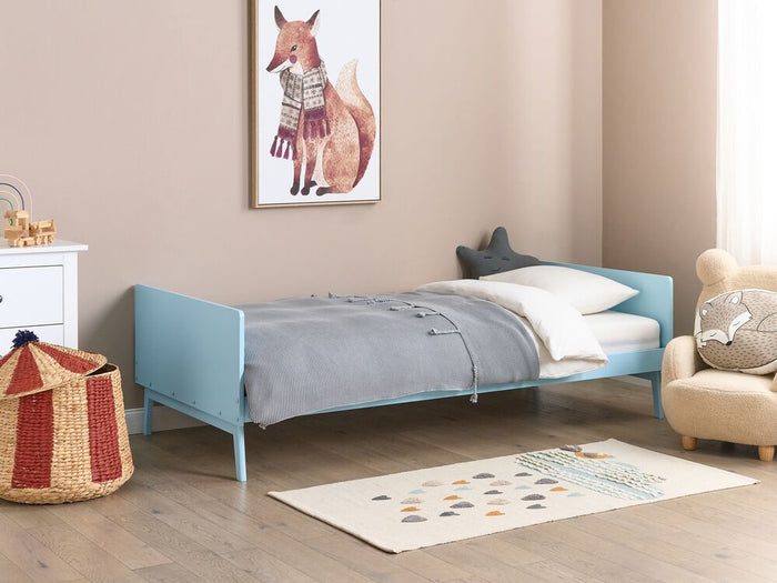 Letto singolo a doghe in legno di pino azzurro 90 x 200 cm stile moderno