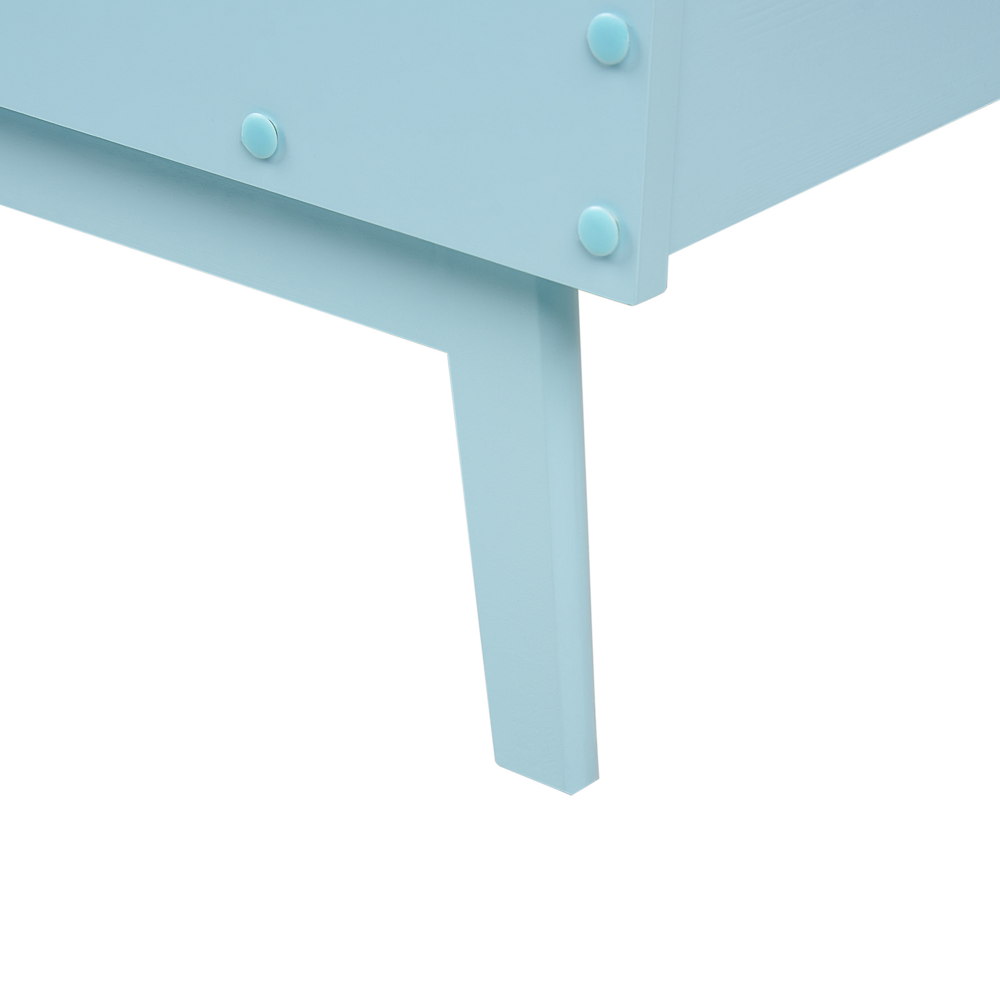 Letto singolo a doghe in legno di pino azzurro 90 x 200 cm stile moderno