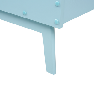 Letto singolo a doghe in legno di pino azzurro 90 x 200 cm stile moderno