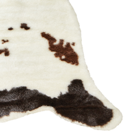 Tappeto tappetino Bianco e Marrone Ecopelle Pelle Bovina 150 x 200 cm Irregolare Moderno Rustico