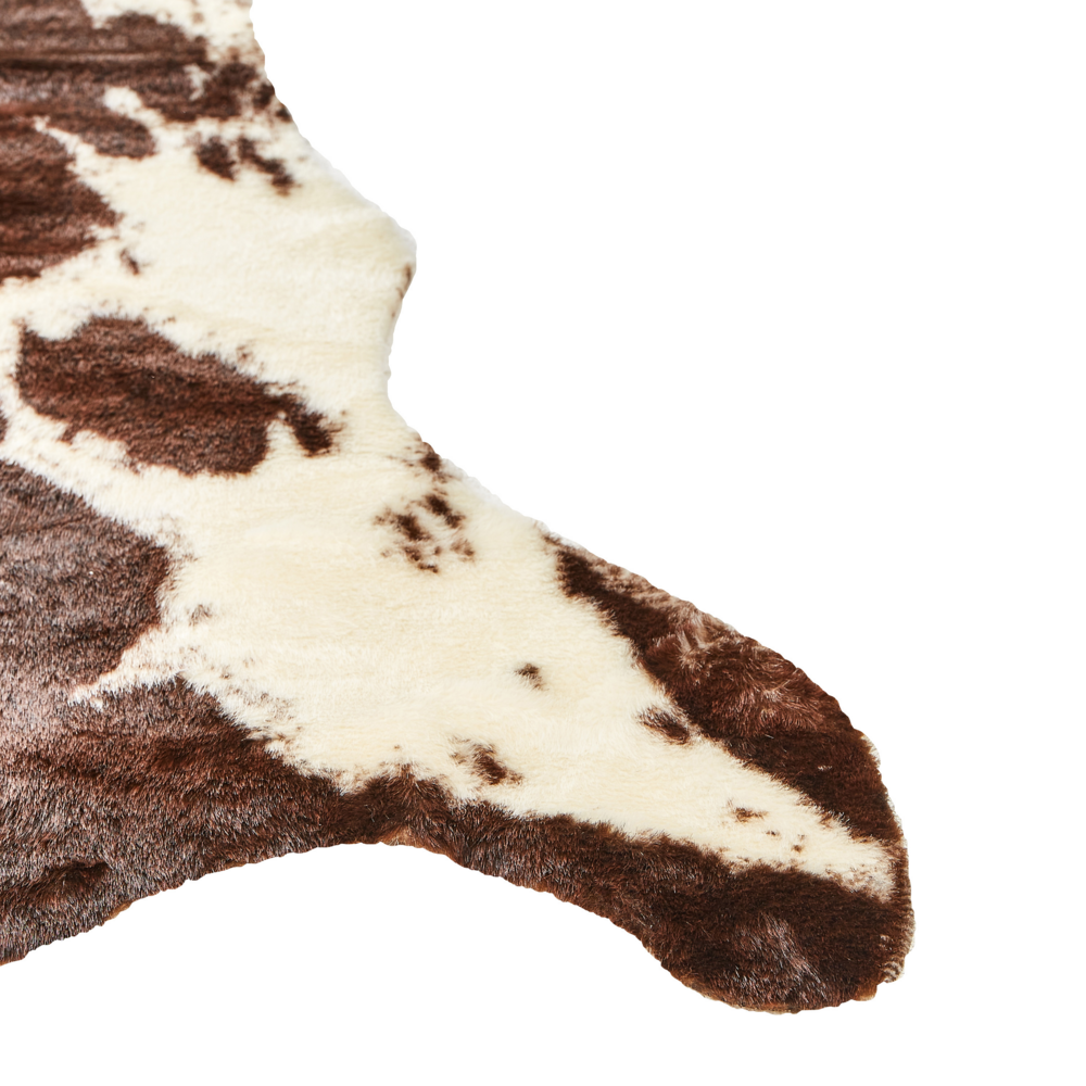 Tappeto tappetino Marrone e Bianco Ecopelle Pelle Bovina 130 x 170 cm Irregolare Moderno Rustico